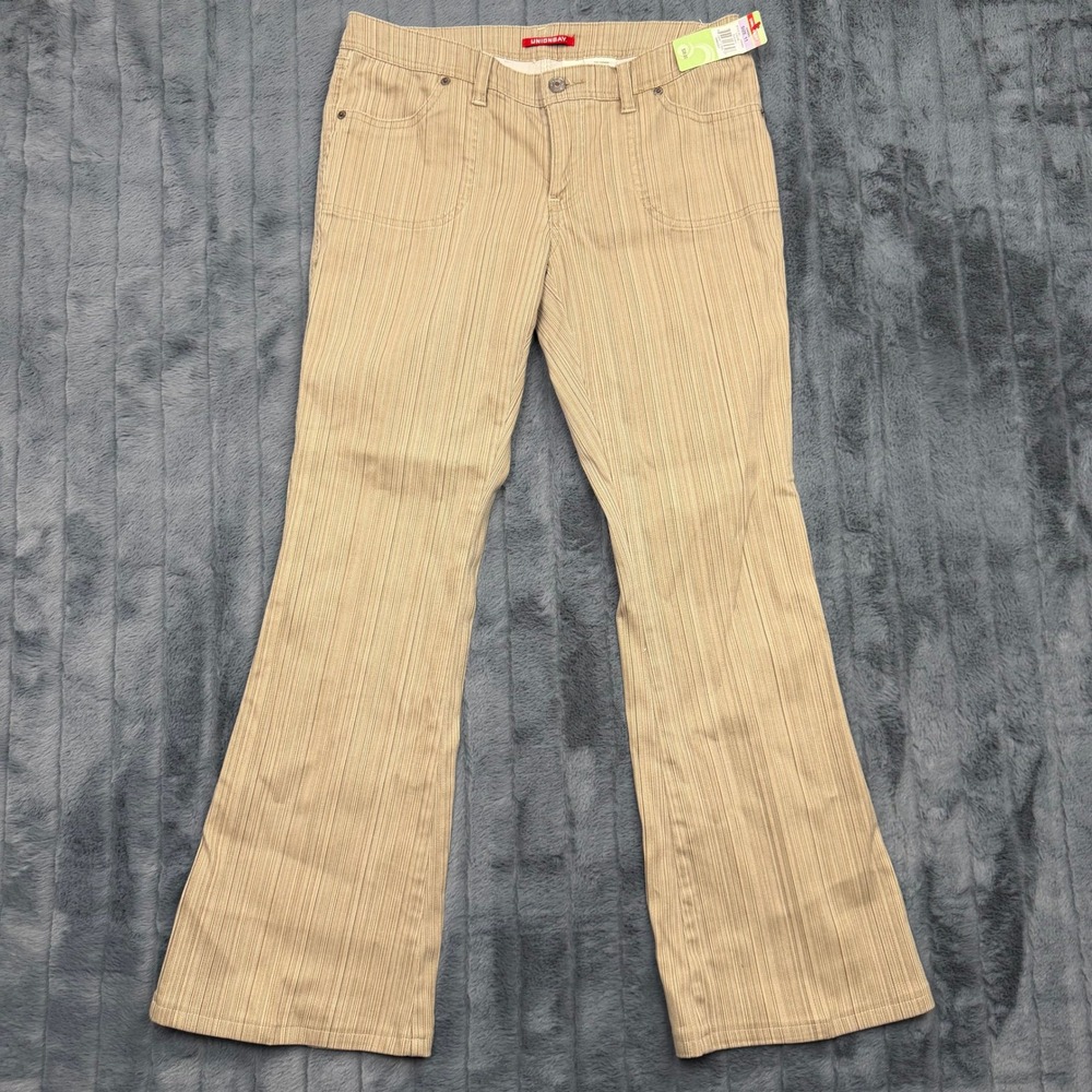 Unionbay Womens Buckskin Tan Corduroy Flare Leg Pants J1W4930 Size 11 NWT